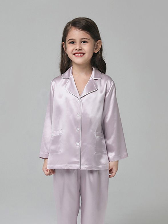 19 Momme Kids Silk Pajamas Set Boys and Girls Silk PJs